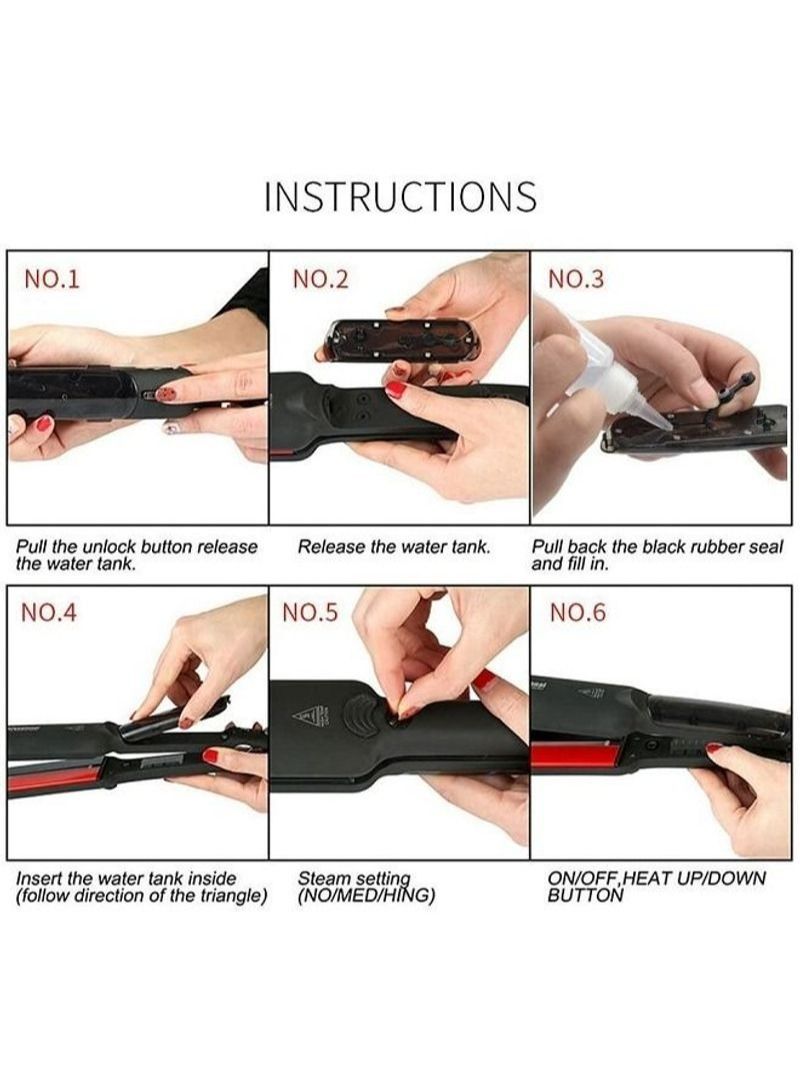 NIBEMINENT Hair Straighteners  Curler Hair Salon Steam Styler - Image 4