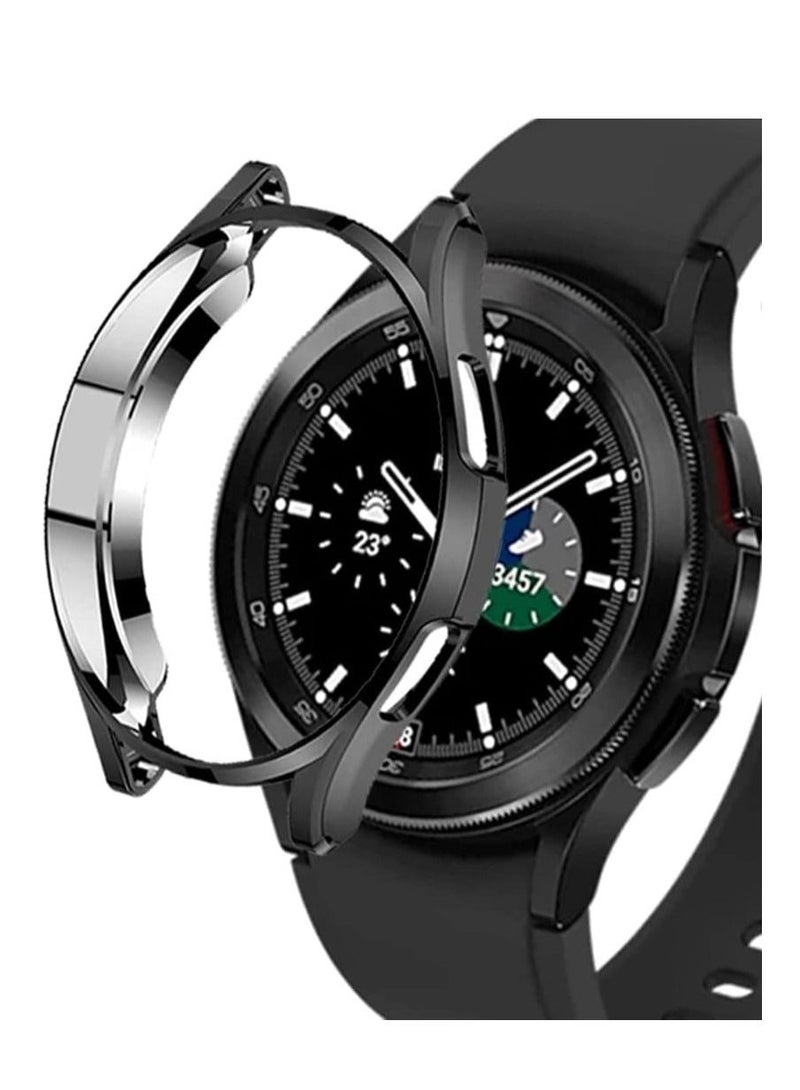Case Protector Compatible with Samsung Galaxy Watch 4 Classic 46 mm Tpu half Case Frame (Black) 