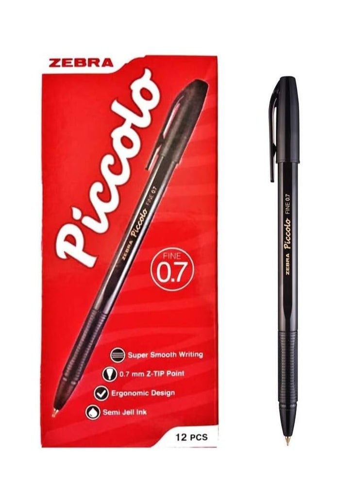 Piccolo Ball Pen, 0.7mm, Pack of 12, Black - pzsku/ZEC217B30411F4EE52233Z/45/_/1718691891/6d768aee-ad16-4074-a5f3-81878bd42fb4