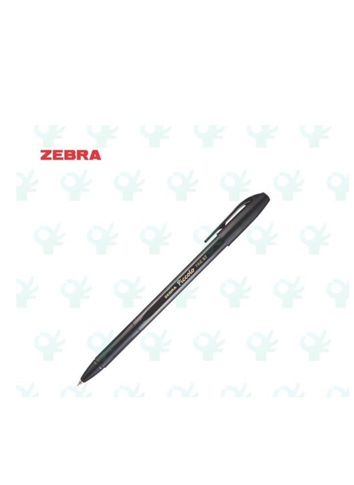 ZEBRA Piccolo Ball Pen, 0.7mm, Pack of 12, Black  - Image 2