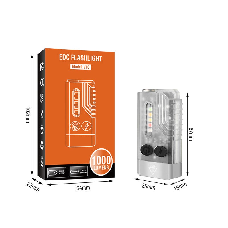 New Mini Flashlight with Sound Light Alarm and UV Detection V10 fluorescent white V10 fluorescent white