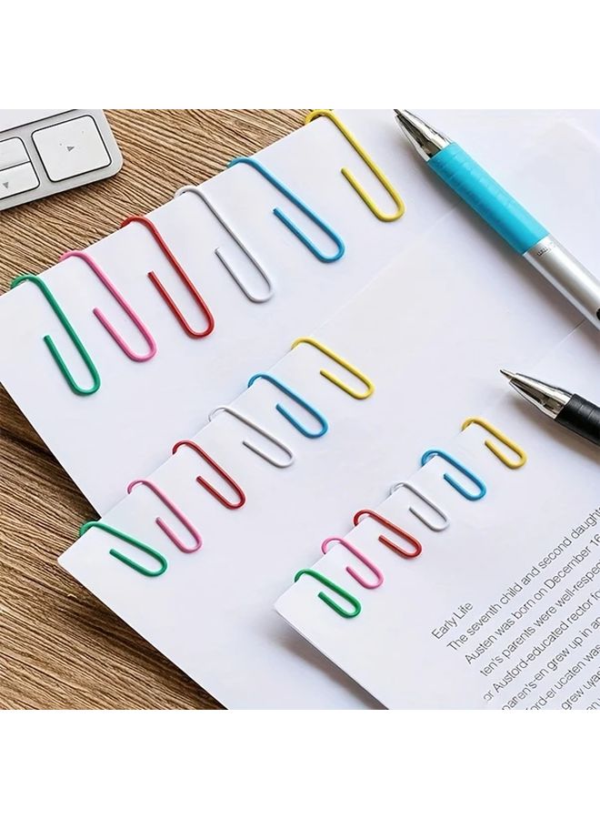 مشابك ورق كبيرة ١٠٠ قطعة، ١ ٢٦ بوصة، متعددة الألوان ومطلية، للاستخدام في المكتب والمدرسة - Image 3