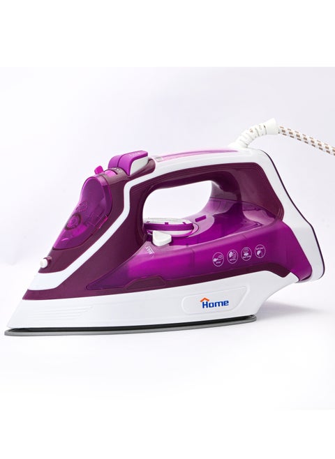 Steam iron 2200 Watt Water Tank Capacity: 350 ml. Dry ironing function. Steam function – spraying. Self-cleaning function. Soft grip handle. Strong steam – vertical steam function. Adjustable temperature control. Variable steam control. Flexible wire protector rotates 360°. Overheating protection. Indicator light. Ceramic base.