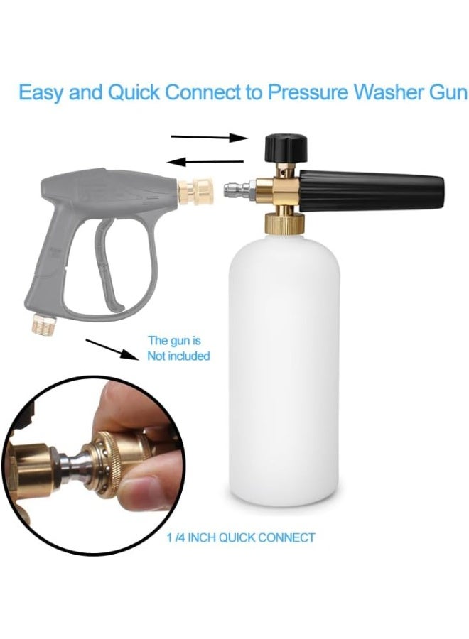 1L Adjustable Foam Sprayer Bottle – Heavy Duty Car Wash Foam Lance with Quick Release Brass Nozzle | High Pressure Snow Foam Gun for Power Washer - Image 5