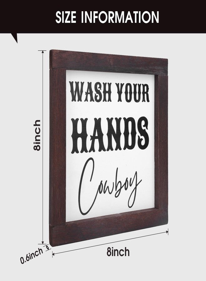 Nichake Framed Western Bathroom Decor - Wash Your Hands Cowboy Sign, Farmhouse Decoration for Toilet, Restroom Shelf, Modern Rustic Decor - Image 2
