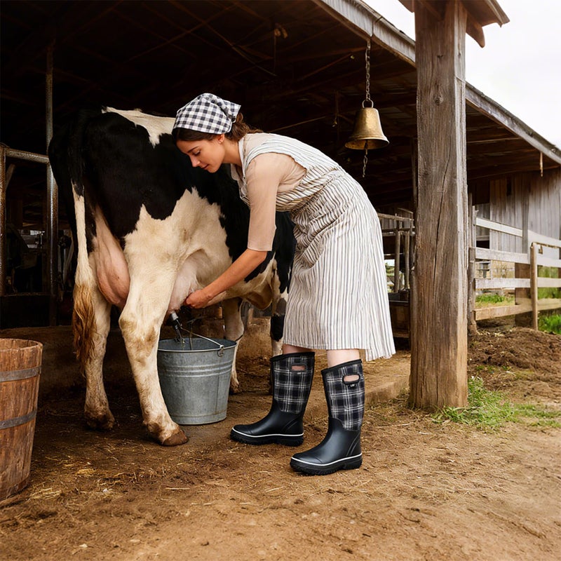 WTW Mid Calf Rain Boots for Women - Waterproof Insulated Neoprene Mud Boots Outdoor Hunting Garden Boots - Image 3