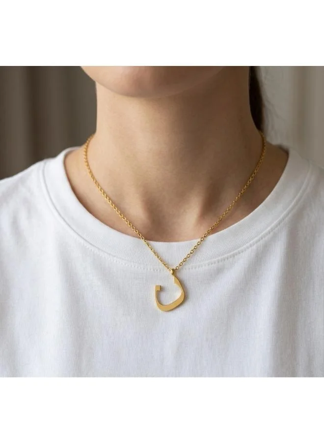 Rovaux  Arabic Letter 'Noon' Necklace 18k Gold Plated for Women | Best Price UAE