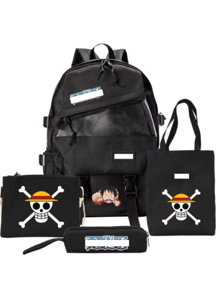 Nariele حقيبة ظهر للطلاب مطبوعة مكونة من أربع قطع من قطعة واحدة، مجموعة عصرية غير رسمية