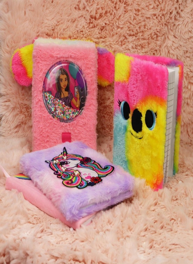 Djuize fur NoteBook for Kids| A5 Size Diary Unicorn Furry Diary |Ruled Page Approx 160 Pages | Best for Birthday return gifts for childrens | Attractive Designs [21cm* 15cm] - Designs pack of 1 - Image 2
