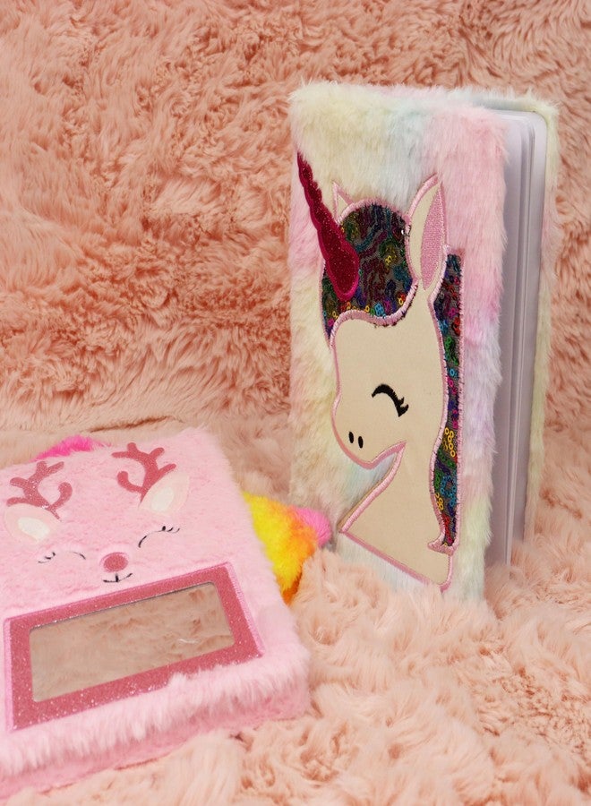 Djuize fur NoteBook for Kids| A5 Size Diary Unicorn Furry Diary |Ruled Page Approx 160 Pages | Best for Birthday return gifts for childrens | Attractive Designs [21cm* 15cm] - Designs pack of 1 - Image 3