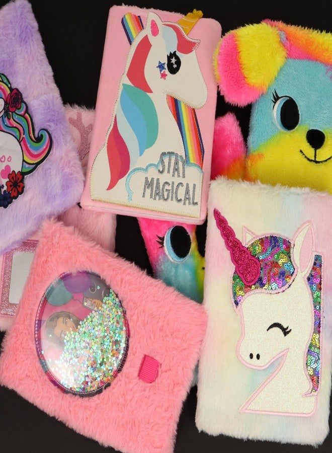 Djuize fur NoteBook for Kids| A5 Size Diary Unicorn Furry Diary |Ruled Page Approx 160 Pages | Best for Birthday return gifts for childrens | Attractive Designs [21cm* 15cm] - Designs pack of 1 - Image 1