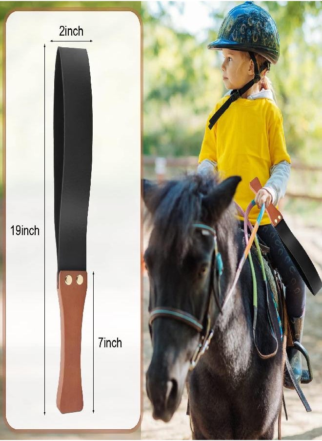 Hoedia Riding Crop for Horses, 19'' Equestrianism Riding Crops with Anti-Slip Wooden Handle (Black)  - Image 2
