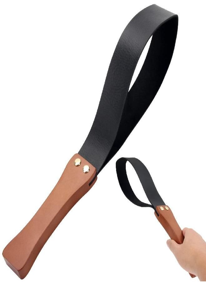 Hoedia Riding Crop for Horses, 19'' Equestrianism Riding Crops with Anti-Slip Wooden Handle (Black)  - Image 1
