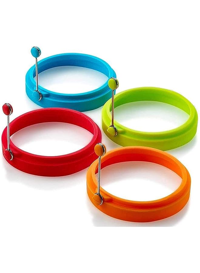 Delfino Ring, Fried Egg Mold, DELFINO Egg Separator, Reusable Cooking Rings, Silicone Non-Stick Egg Shaper Ring with Egg and Pancake Non Stick Cooking Tool, Kitchen Cooking Tools (4 Pcs) - Image 1