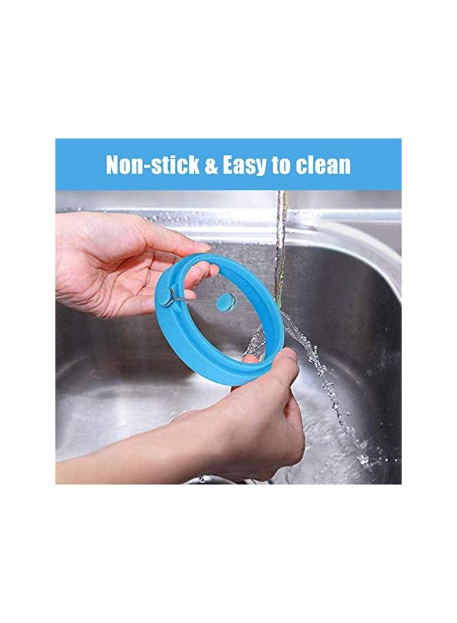 Delfino Ring, Fried Egg Mold, DELFINO Egg Separator, Reusable Cooking Rings, Silicone Non-Stick Egg Shaper Ring with Egg and Pancake Non Stick Cooking Tool, Kitchen Cooking Tools (4 Pcs) - Image 3