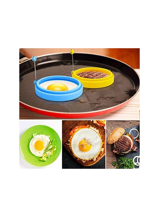 Delfino Ring, Fried Egg Mold, DELFINO Egg Separator, Reusable Cooking Rings, Silicone Non-Stick Egg Shaper Ring with Egg and Pancake Non Stick Cooking Tool, Kitchen Cooking Tools (4 Pcs) - Image 4