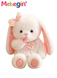MEBEGIN 45*20*45 Soft Animal Plush Toy, Resilient Plush Bunny, Fuzzy and Floppy Sitting Plush Rabbit Embroided with A Pink Bow, Good Companion for Kids to Sleep, Ideal Birthday Gift for Babies and Kids  - Image 3