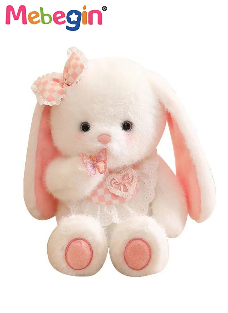 MEBEGIN 45*20*45 Soft Animal Plush Toy, Resilient Plush Bunny, Fuzzy and Floppy Sitting Plush Rabbit Embroided with A Pink Bow, Good Companion for Kids to Sleep, Ideal Birthday Gift for Babies and Kids  - Image 3