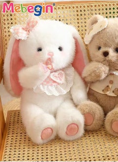 MEBEGIN 45*20*45 Soft Animal Plush Toy, Resilient Plush Bunny, Fuzzy and Floppy Sitting Plush Rabbit Embroided with A Pink Bow, Good Companion for Kids to Sleep, Ideal Birthday Gift for Babies and Kids  - Image 4