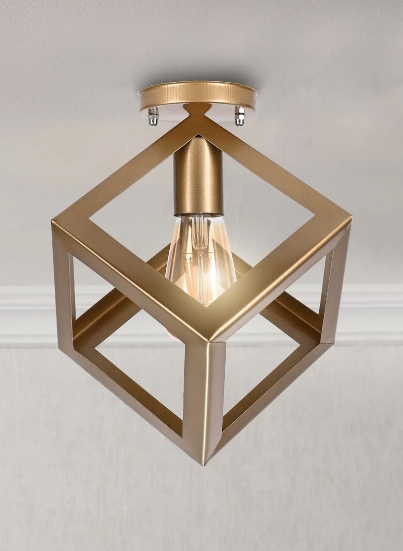 الروضة للإضاءة معلقة ماندي 1 لمبة | حديث ديكور LED E27 معلقة مصباح سقف اضاءة داخلية مصباح معلق دلاية سقف مودرن | مناسبة لأي غرفة | | اللون: ذهبي | المقاس: 30x22 سم - Image 2