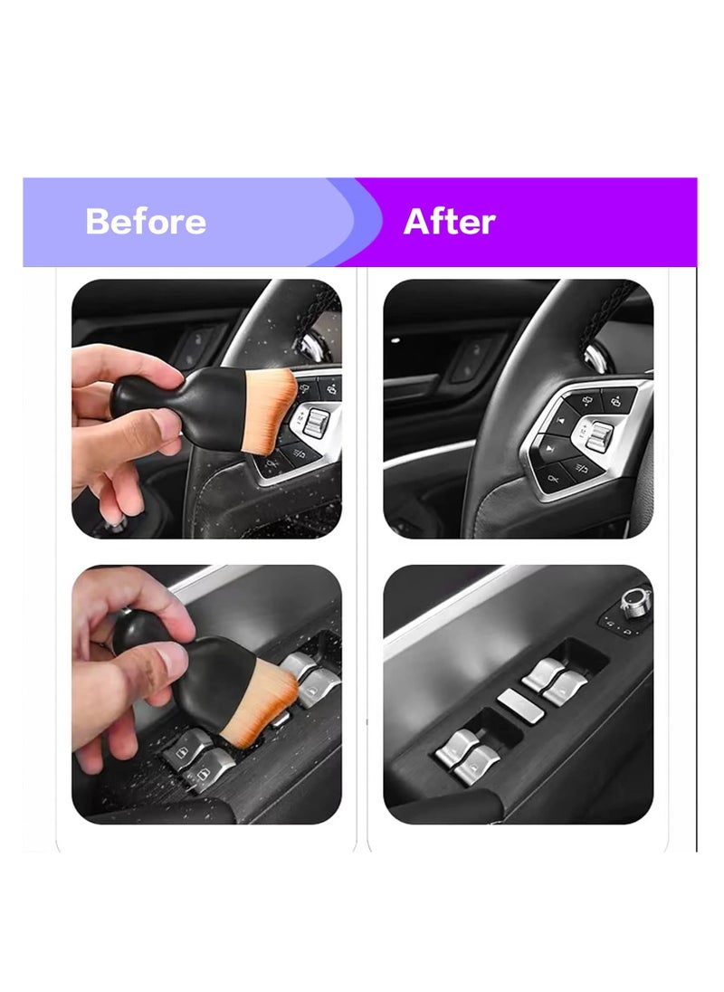 Accessorize Kingdom - Car Interior Detailing Brush,Soft Bristle Cleaning Brush Car Detailing Brush Dusting Brush,Car Interior Cleaning Tool,Auto Detail Brush Car Dash Duster Brush (Brown) - Image 1