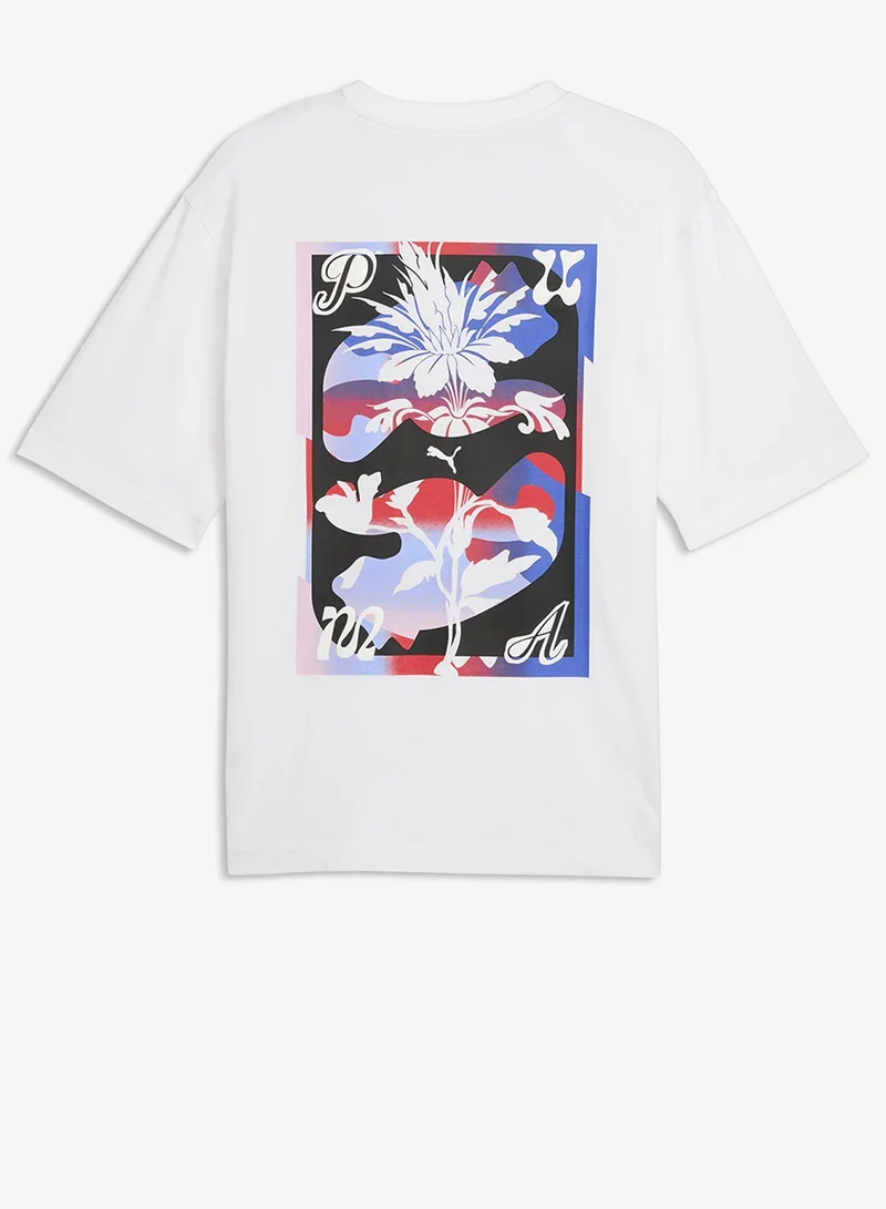 Puma PUMA White Graphics Psychoflower Boxy T-Shirt for Men | Best Price UAE