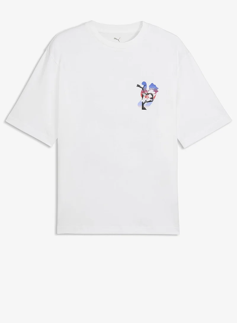 Puma PUMA White Graphics Psychoflower Boxy T-Shirt for Men | Best Price UAE