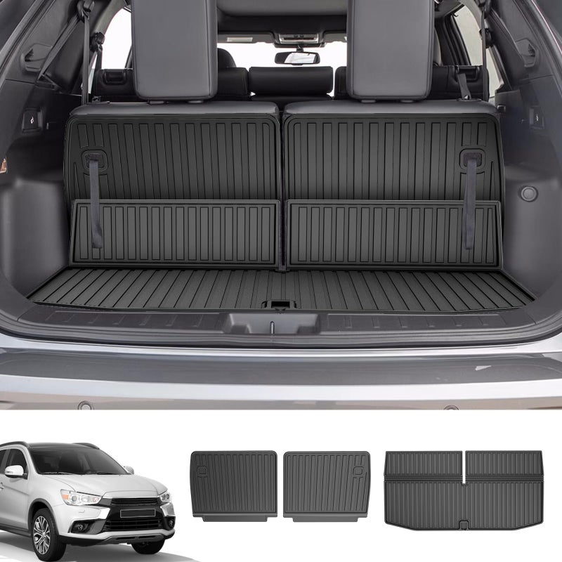 Cargo Mat Compatible with 2025 2024 2023 2022 Mitsubishi Outlander 7Seat Not Fit PHEV or Sport Models Trunk Mat Backrest Mat Cargo Liner Replacement for 2025 Outlander Accessories