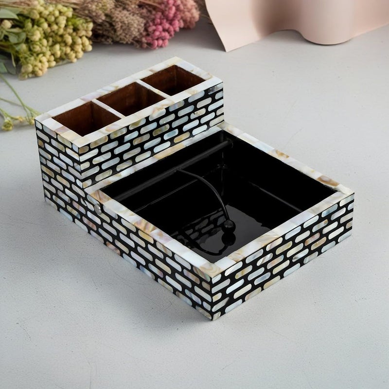 THE HOME CO. Enhance your home style The Home Co Mother of pearl no 6 grey white NapkinHolder  - Image 2