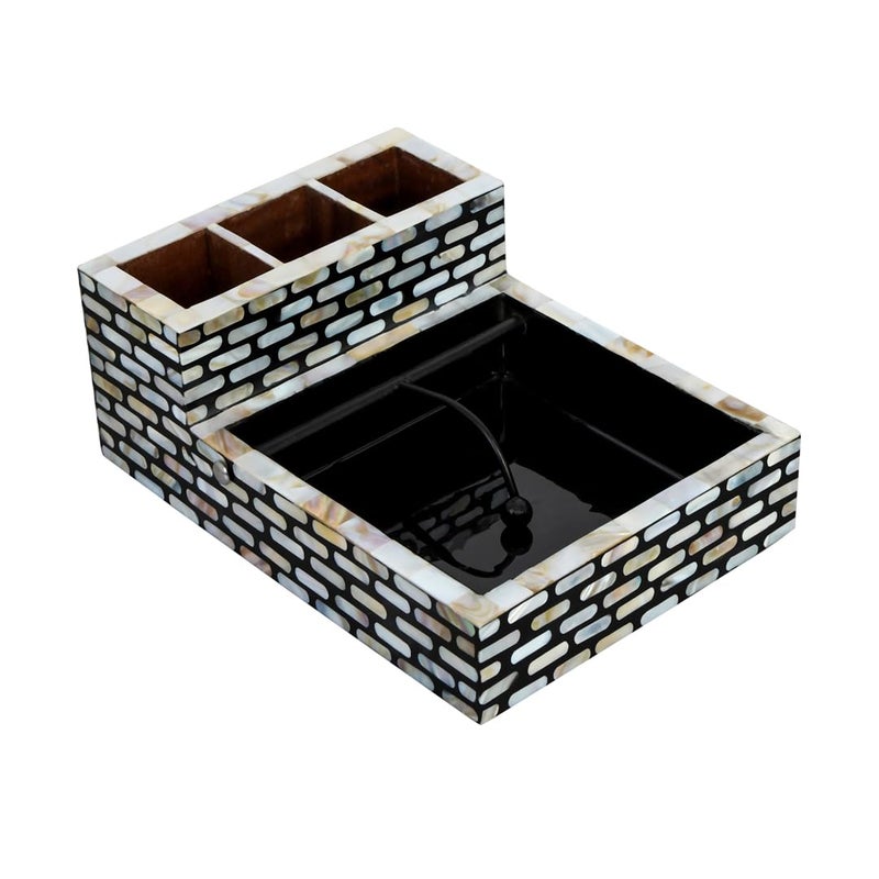THE HOME CO. Enhance your home style The Home Co Mother of pearl no 6 grey white NapkinHolder  - Image 5