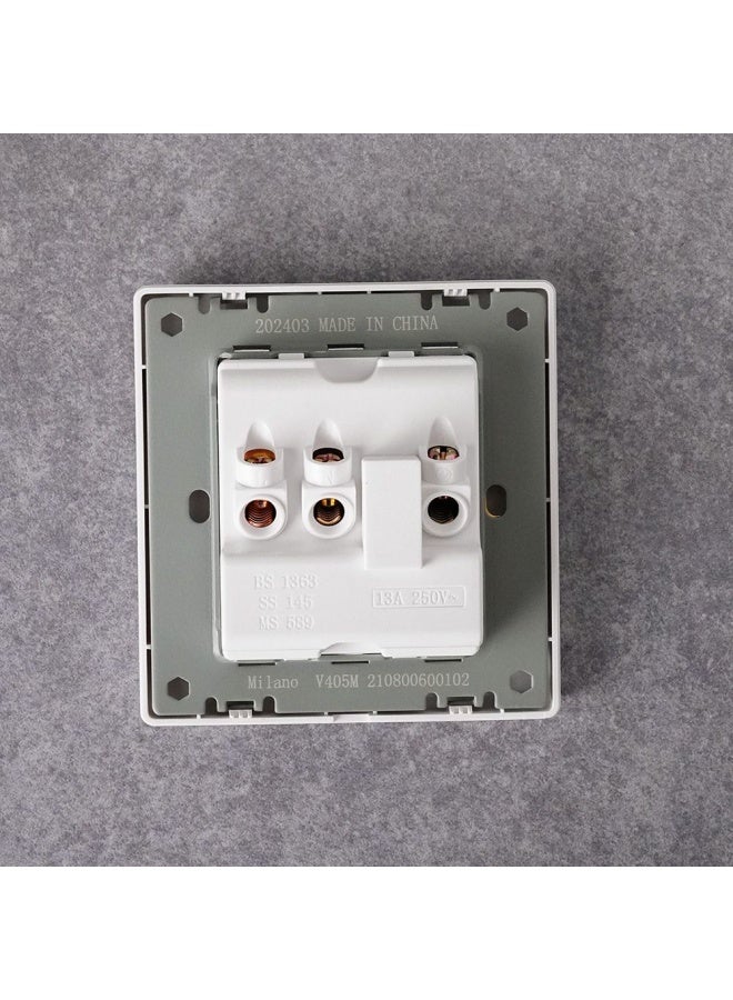 DANUBE HOME Milano 13A Universal  Socket For Modern Home Electrical Switches Sockets Outlets For Home Appliances Computers Aura Wh  - Image 2