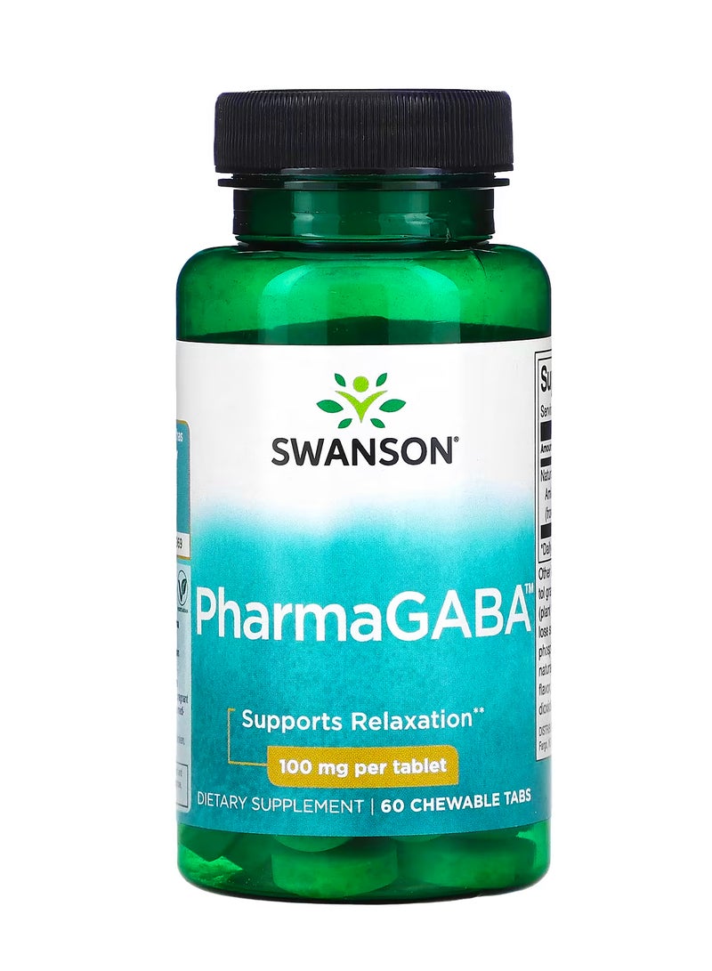 SWANSON PharmaGABA, 100 mg , 60 Chewable Tabs