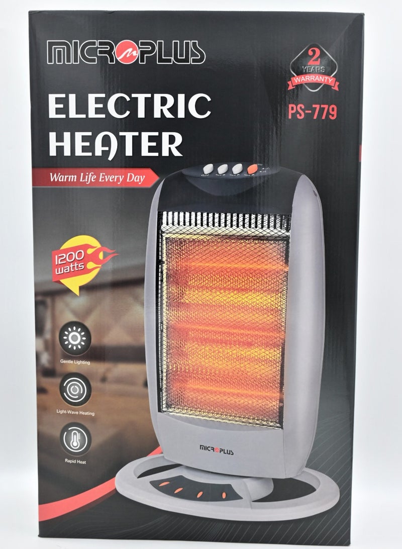 مايكروبلس دفاية غرفة كهربائية 1200 واط، لون رمادي PS-779 - Image 1