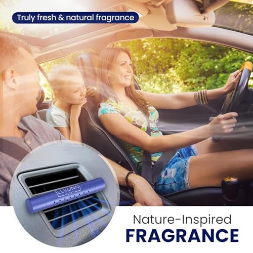 Levona Scent Car Vent Clips - Car Diffuser with Adjustable Scent Strength - Easy Clip-On, Rotatable & Lightweight Design - Fits SUVs & Trucks - Luxury Car Accessory with 5 Assorted Scent Sticks - Blue - Image 4