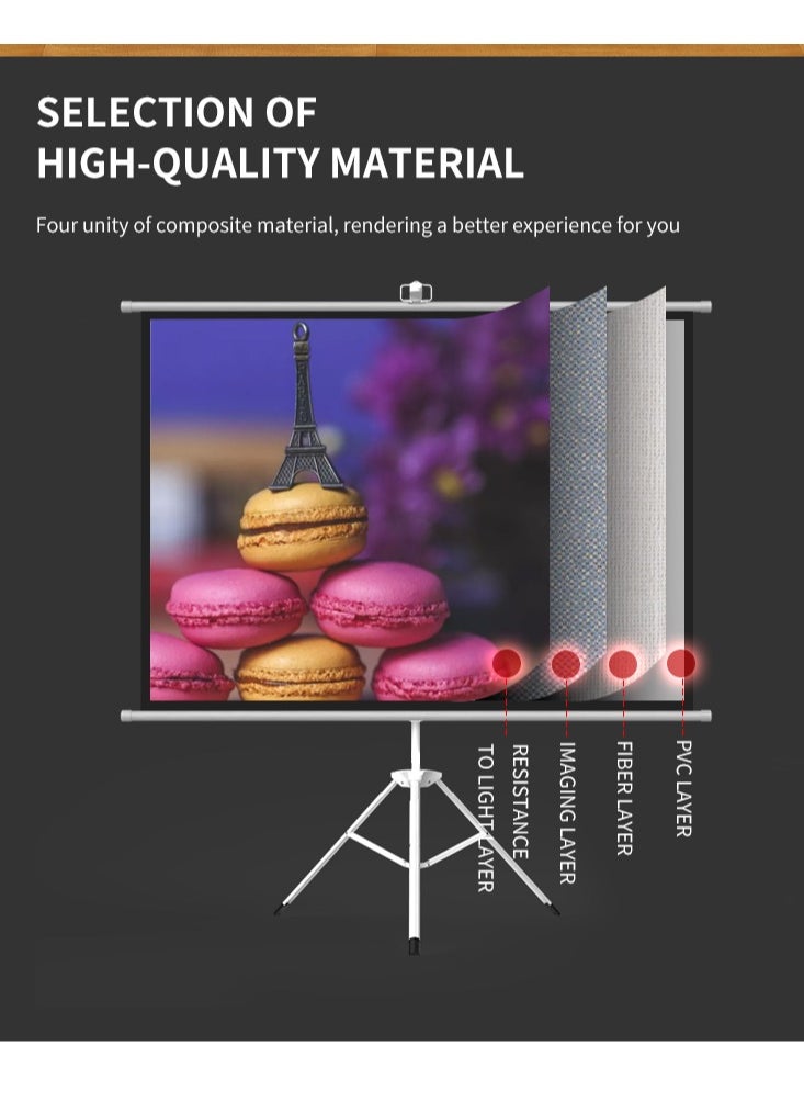 ET-LIFE 100 inch 4:3 Portable Projector Screen, Gray Fiberglass Material, with Tripod Stand ET100G-43 for Office and Outdoor  - Image 3