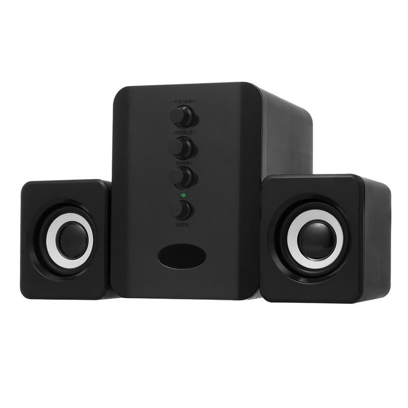 مجموعة سماعات بلوتوث سلكية USB D-202 سماعات كمبيوتر مشغل موسيقى بصوت عميق صندوق صوت مُخفض للصوت للحواسيب المكتبية والحواسيب المحمولة والأجهزة اللوحية والهواتف الذكية - Image 1