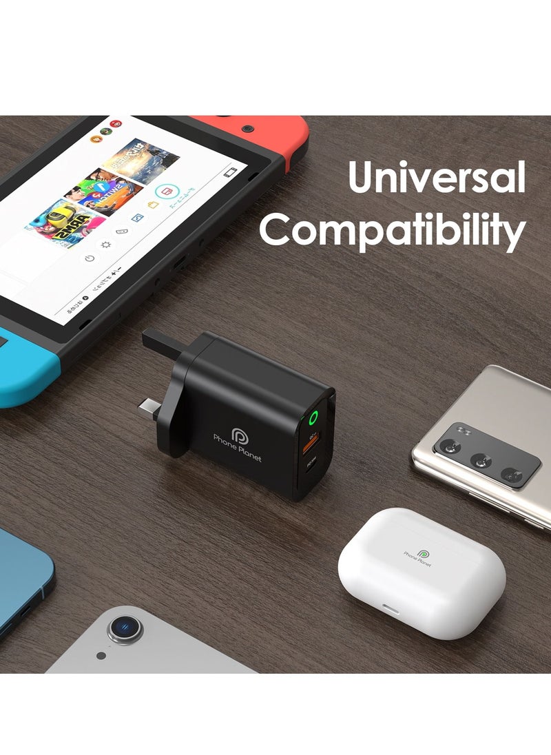Phone Planet - Phone Planet Fast and Reliable 30W Wall Charger for Efficient Multi Device Charging for Galaxy S22/S21/S20 Note 20 iPhone 13/12/11 Pro iPad and Huawei Devices - Image 1