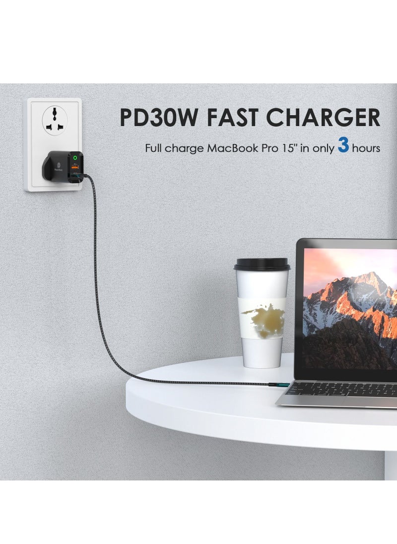 Phone Planet - Phone Planet Fast and Reliable 30W Wall Charger for Efficient Multi Device Charging for Galaxy S22/S21/S20 Note 20 iPhone 13/12/11 Pro iPad and Huawei Devices - Image 1