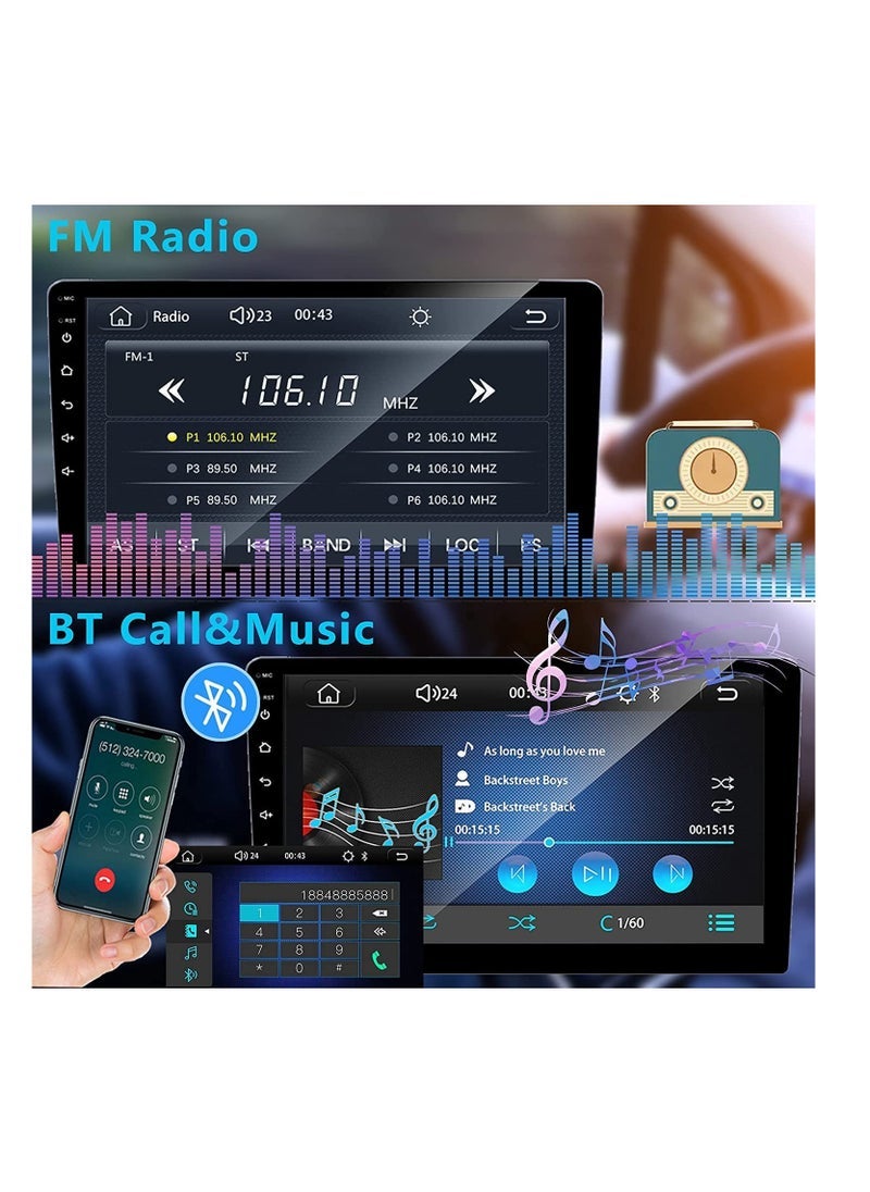 SHEZA STAR 9 Inch Android Screen For Car 2GB RAM 32 GB Memory Support Apple Carplay Android Auto Full HD IPS Touch Screen Display built In Bluetooth USB Radio WiFi PlayStore Night Vision Camera included - Image 2