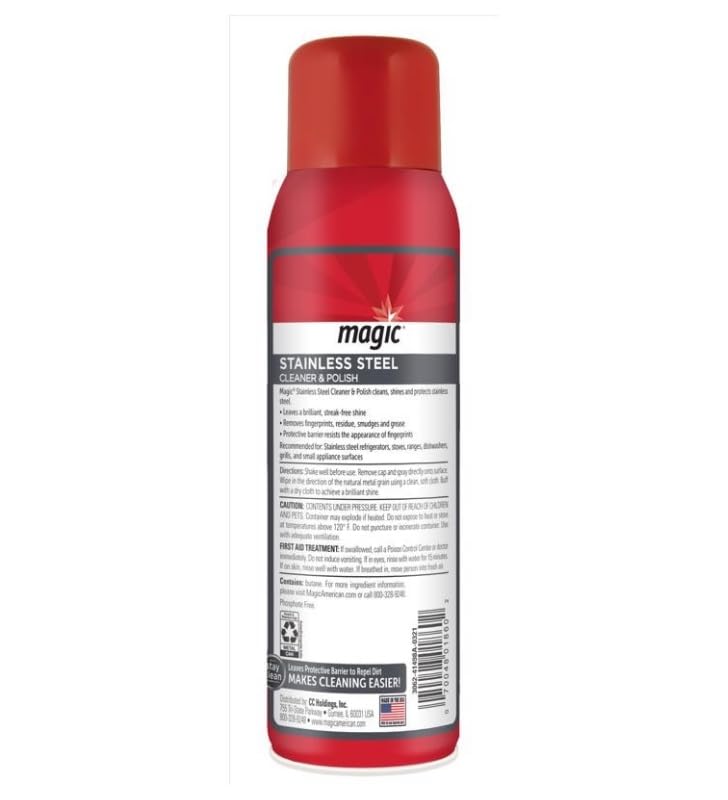 GROVE Magic Stainless Steel Cleaner & Polish Spray 17 oz Bundle with Microfiber Cloth - Foaming Formula for Easy Cleaning of Appliances, Sinks, and Chrome Surfaces - (2 Items) - Image 4