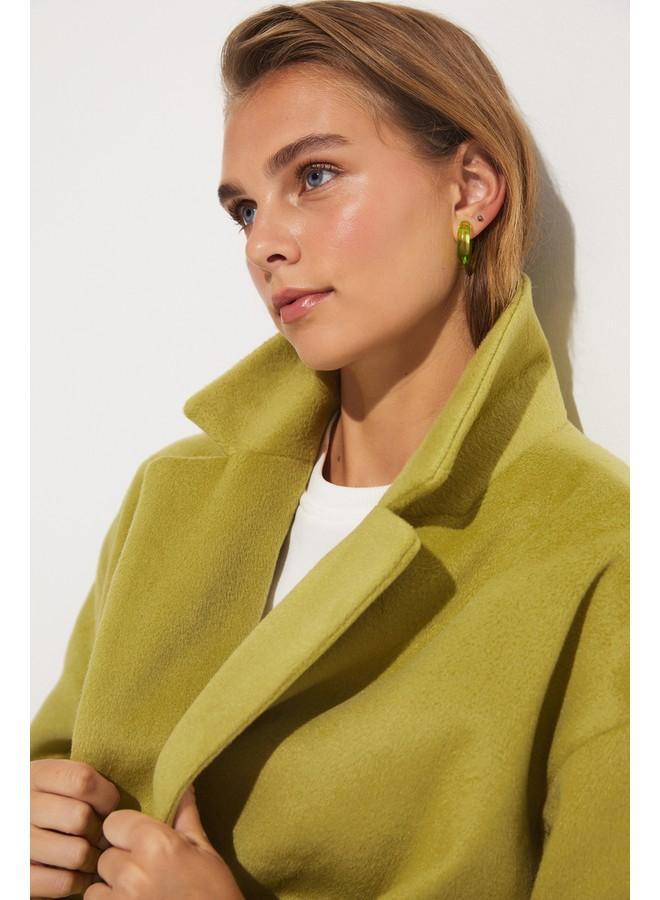 June Coat with Tie Detail Green - Image 2
