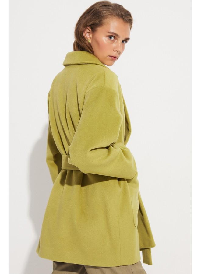 June Coat with Tie Detail Green - Image 5