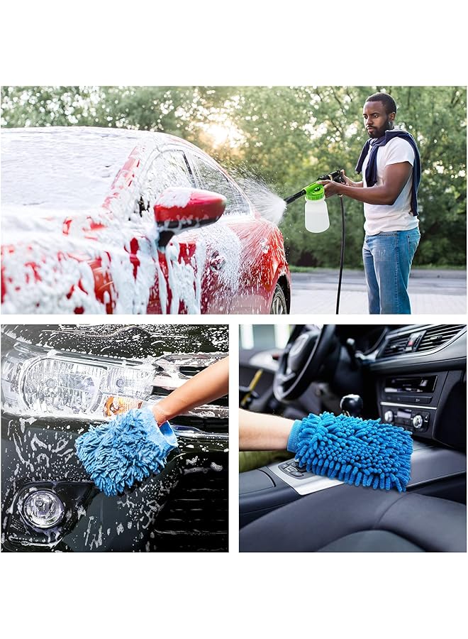 Excefore Car Wash Foam Gun, Soap Sprayer With 3/8" Brass Connector & Washing Mitts, Dual Filtration, 6 Levels Of Concentration, Quick Connect To Most Garden Hose Cannon For Hose, Adjustment Ratio Dial(Green) - Image 4