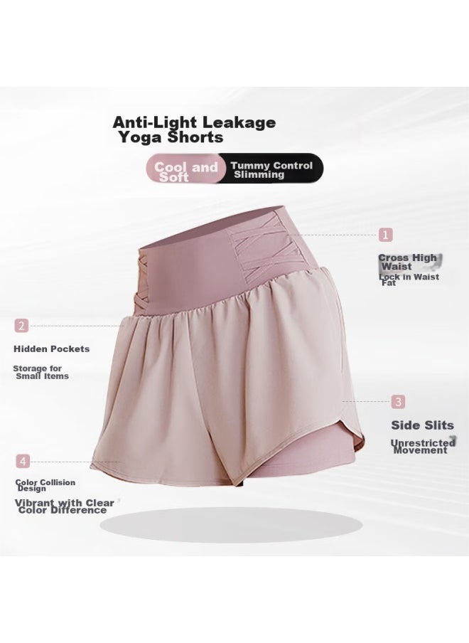 XUEXIMAN Xueximan Yoga Shorts For Women, Anti-exposure Breathable Quick-dry Shorts, Running Training High-waist Fitness Pilates Shorts, Summer Three-quarter Length  - Image 2