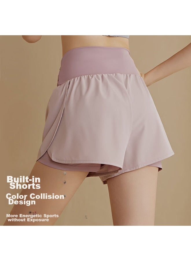 XUEXIMAN Xueximan Yoga Shorts For Women, Anti-exposure Breathable Quick-dry Shorts, Running Training High-waist Fitness Pilates Shorts, Summer Three-quarter Length  - Image 4