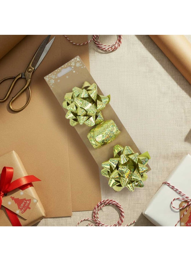 Trentor Christmas Gift Décor Bow  2X3.5" Star and 10 Meter Ribbon - Image 2