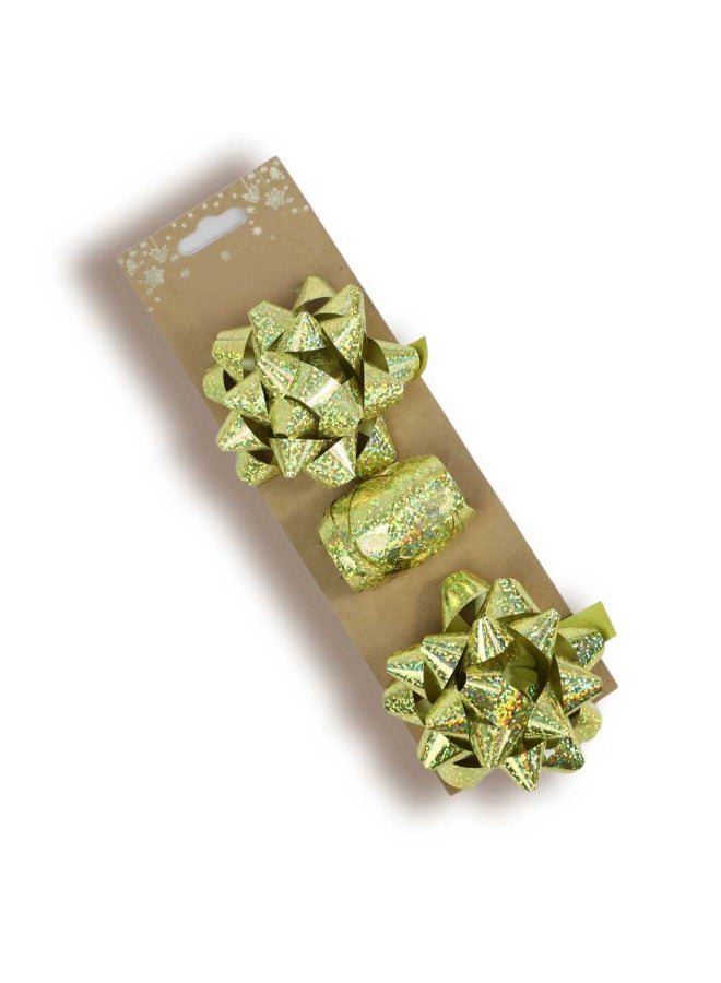 Trentor Christmas Gift Décor Bow  2X3.5" Star and 10 Meter Ribbon - Image 1