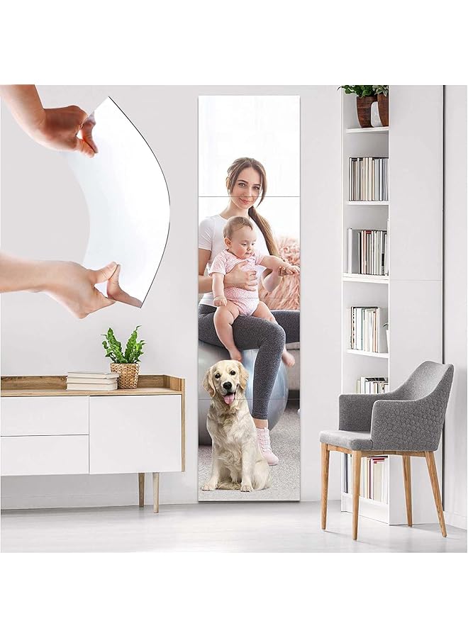 The Bros 4 قطع مرآة جدارية زجاجية بطول 30 * 30 سم - مرايا صالة رياضية منزلية للجدران الكبيرة - مرآة مثبتة على الحائط بدون إطار لمكتب المنزل وغرفة النوم وغرفة المعيشة والحمام وباب صالة الألعاب الرياضية - Image 1