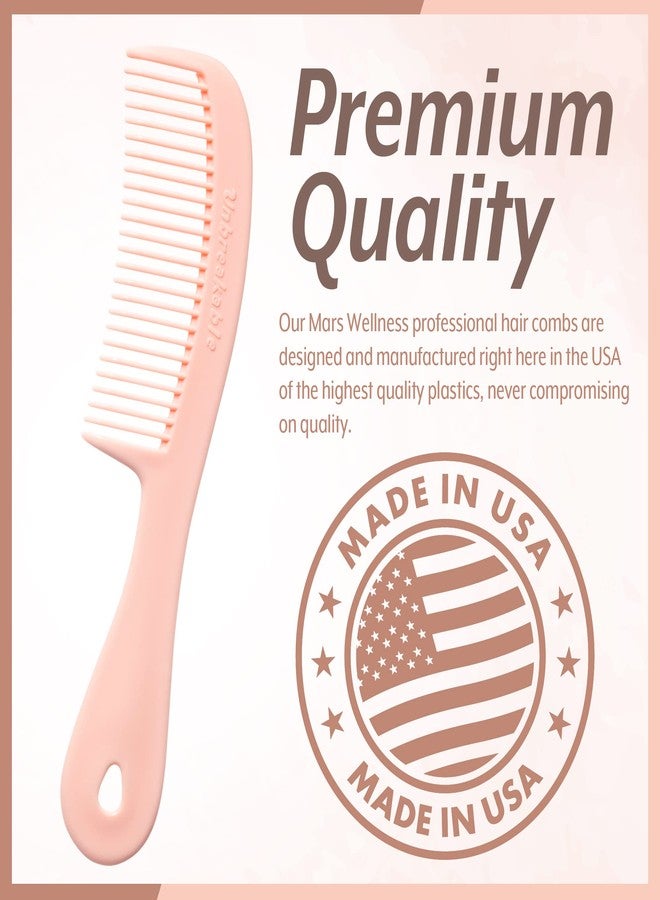 Mars Wellness 4 Piece Professional Comb Set Peach Pastel - USA MADE - Fine Pro Tail, Dresser Hair Comb Styling Comb - Premium Grade for Men and Women - Parting Teasing and Styling - Peach Pastel - Image 4