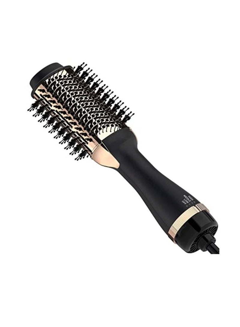 إنزو فرشاة مجفف شعر بخطوة واحدة لتصفيف الشعر والتحكم في تجعده فرشاة أيونية سالبة للهواء الساخن وطلاء سيراميك ذهبي - Image 1